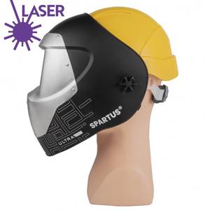 Lazerinio suvirinimo skydelis SPARTUS Ultra VX27 su statybiniu šalmu ir adapteriu