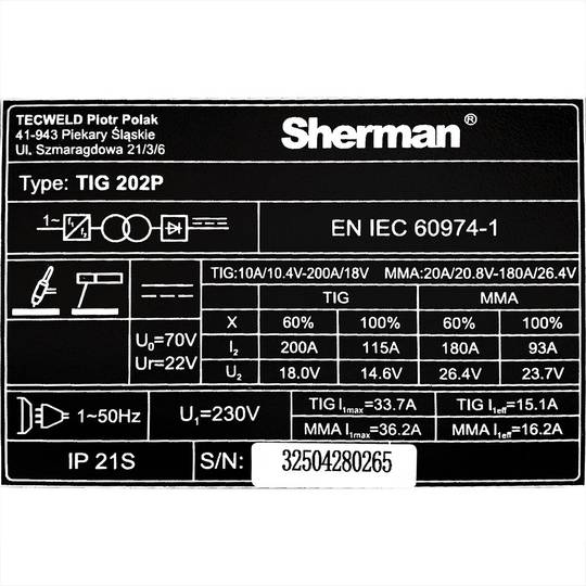 Inverterinis suvirinimo aparatas TIG 202P, 200A, 230V
