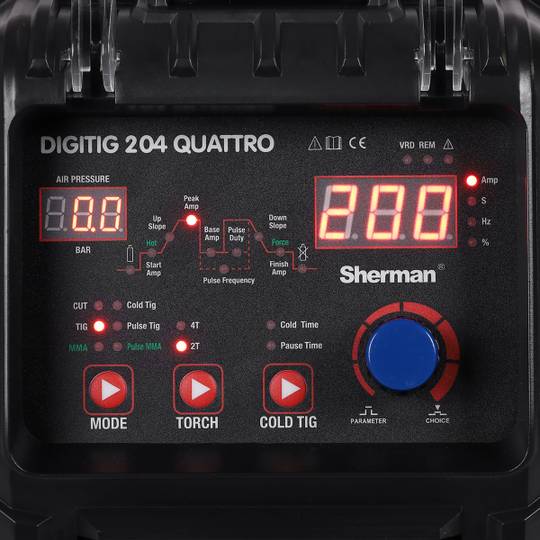 Sherman DIGITIG 204 QUATTRO suvirinimo aparatas su plazminiu pjaustytuvu, 200A, 230V