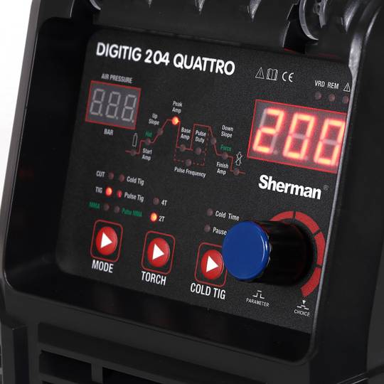 Sherman DIGITIG 204 QUATTRO suvirinimo aparatas su plazminiu pjaustytuvu, 200A, 230V