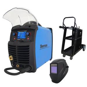 Sinerginis suvirinimo pusautomatis DIGIMIG 205 LCD SYNERGIC, 230V, 200A, komplekte suvirinimo skydelis V6b ir vežimėlis