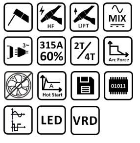 Sherman DIGITIG 325GD AC/DC MIX suvirinimo rinkinys, 315A, 400V – suvirinimo aparatas su įmontuotu aušintuvu ir vežimėliu komple