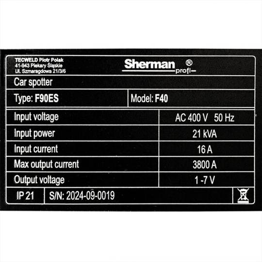 Sherman suvirinimo įrenginys kėbulų remontui Car Spotter F40, 3800A, 400V