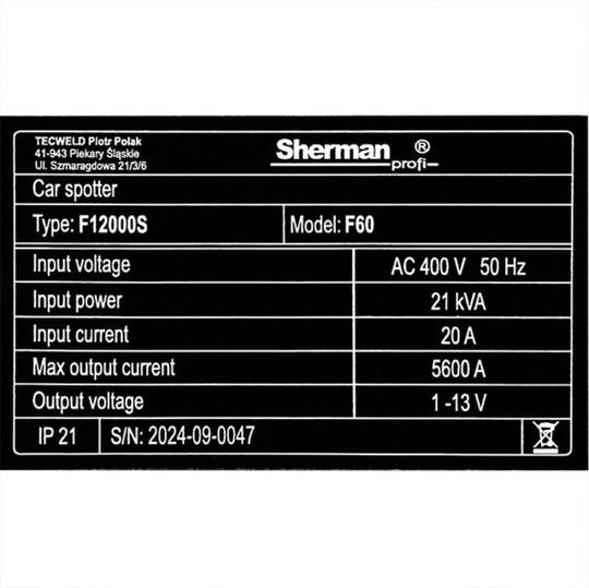 Sherman suvirinimo įrenginys kėbulų remontui Car Spotter F60, 5600A, 400V