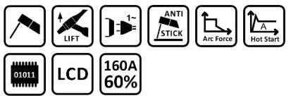 Sherman suvirinimo aparatas DIGIARC 160 LCD, 160A, 230V, komplekte lagaminas