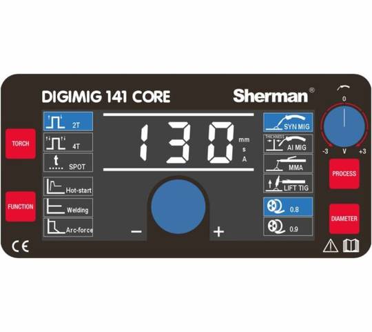 Sinerginis Sherman suvirinimo aparatas DIGIMIG 141 CORE, suvirinimui be dujų, 130A, 230V