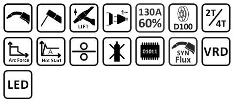 Sinerginis Sherman suvirinimo aparatas DIGIMIG 141 CORE, suvirinimui be dujų, 130A, 230V