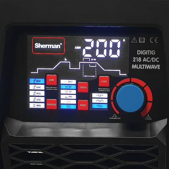 Sherman suvirinimo aparatas DIGITIG 218 AC/DC MULTIWAVE, 200A, 230V