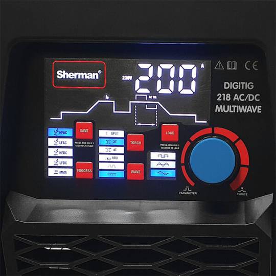 Sherman suvirinimo aparatas DIGITIG 218 AC/DC MULTIWAVE, 200A, 230V