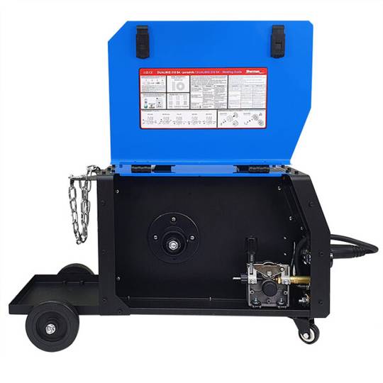 Sherman suvirinimo aparatas DUALMIG 210 S4 su ratukais ir lentyna balionui, 180A, 230V