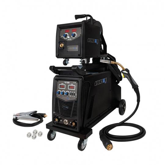 Suvirinimo pusautomatis Spartus EasyMIG 420H, 420A, 400V [šaltinis, vielos tiektuvas, vežimėlis]