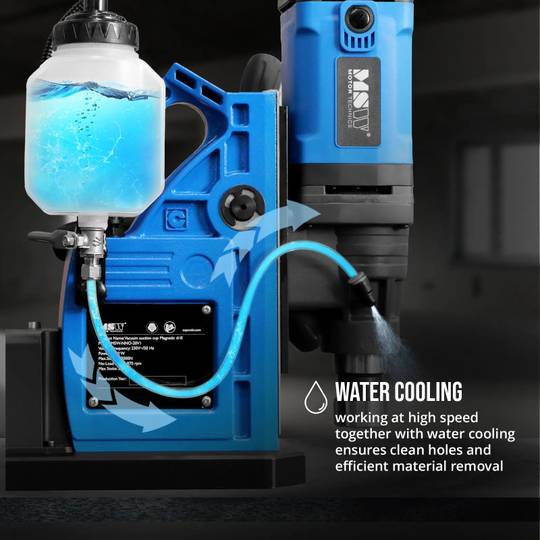 MSW-NNO-20V1 magnetinis gręžtuvas su vakuuminiu siurbliu, 1550W, 870 aps./min., maksimalus gręžimo skersmuo 35 mm