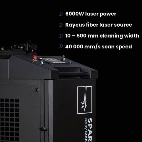 Lazerinė valymo mašina Spartus Easy 6000CL, 6000W, su Raycus lazerio šaltiniu