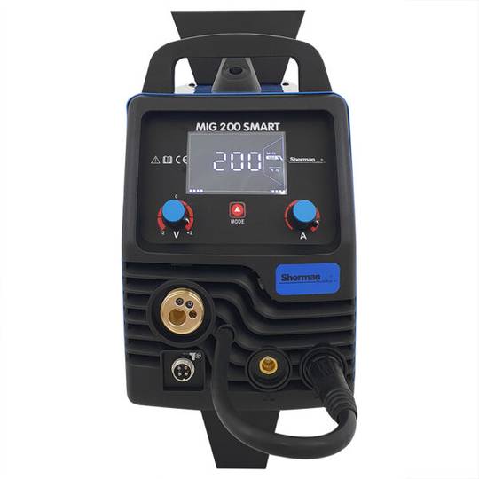 Sherman suvirinimo aparatas MIG 200 SMART su ratukais ir lentyna balionui, 200A, 230V