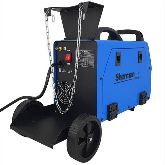 Sherman suvirinimo aparatas MIG 200 SMART su ratukais ir lentyna balionui, 200A, 230V