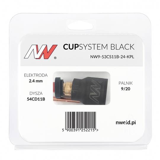 Spartus CupSystem Black TIG keramikos rinkinys 9/20 su lęšiu #11, elektrodui 2.4