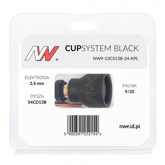 Spartus CupSystem Black TIG keramikos rinkinys 9/20 su lęšiu #13, elektrodui 2.4