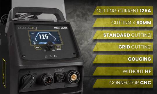 Spartus plazminio pjovimo aparatas ProCUT 145CNC, 125A, 400V, 60mm