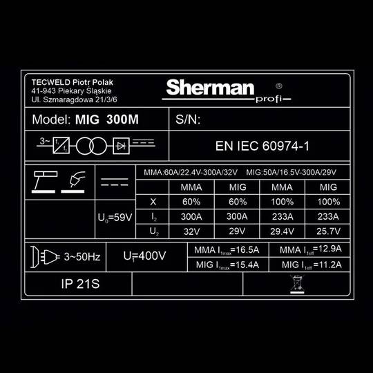 Suvirinimo pusautomatis, MIG 300M/4R, 300A, 400V