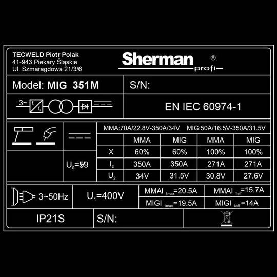 Suvirinimo pusautomatis, MIG 351M/4R, 350A, 400V