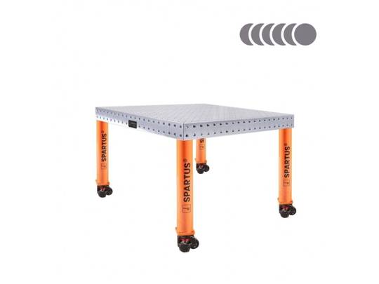 Suvirinimo stalas Spartus Hermes 3D, Ø16, 1000x1000x100mm, 4 kojos su ratukais