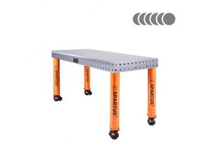 Suvirinimo stalas Spartus Hermes 3D, Ø16, 1500x600x100mm, 4 kojos su ratukais