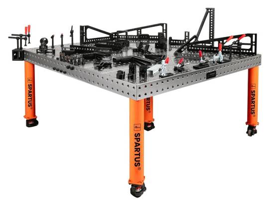 Suvirinimo stalas Spartus Hermes 3D, Ø16, 1500x600x100mm, 4 kojos su ratukais