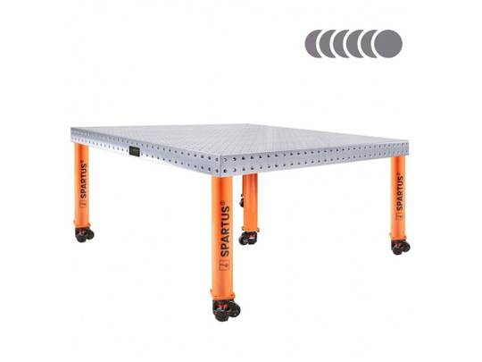 Suvirinimo stalas Spartus Hermes 3D, Ø16, 1500x1500x100mm, 5 kojos su ratukais