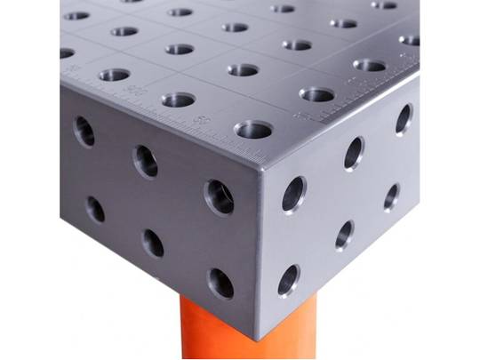 Suvirinimo stalas Spartus Hermes 3D, Ø16, 2000x1000x100mm, 4 kojos su ratukais