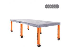 Suvirinimo stalas Spartus Hermes 3D, Ø16, 2400x1200x100mm, 6 kojos su ratukais