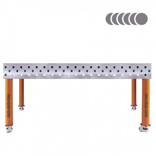 Suvirinimo stalas Spartus HERMES 3D, 2000 x 1000 x 200 mm, 4 kojos su ratukais
