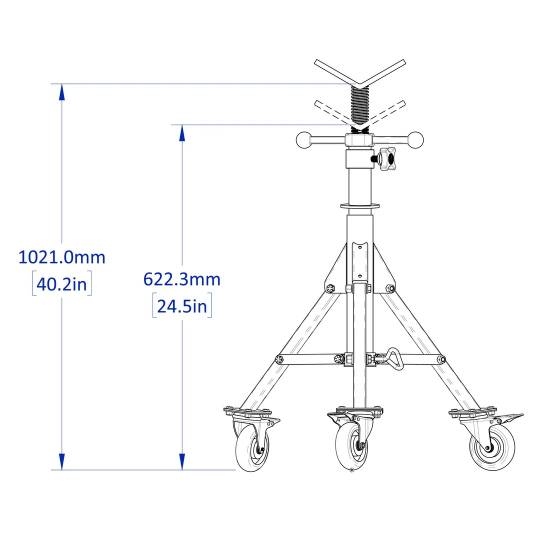 Mobilus trikojis suvirinimo stovas Scout 350mm | 16 mm sistema