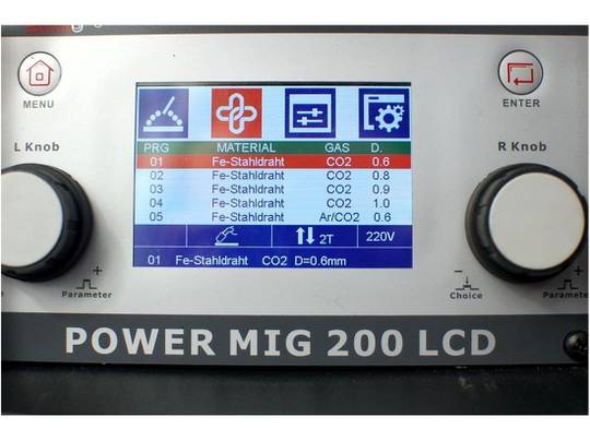 Suvirinimo pusautomatis POWER MIG 200 LCD, 200A, 230V