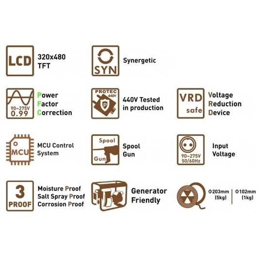 Suvirinimo aparatas MIG 200 LCD Synergic, 200A, 230V