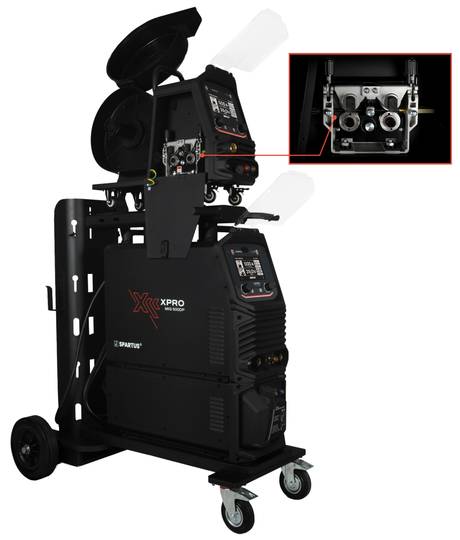 Suvirinimo aparatas Spartus XPro MIG 500 DUAL PULSE, 500A, 400V, komplekte aušintuvas, vielos padavimo įrenginys ir vežimėlis