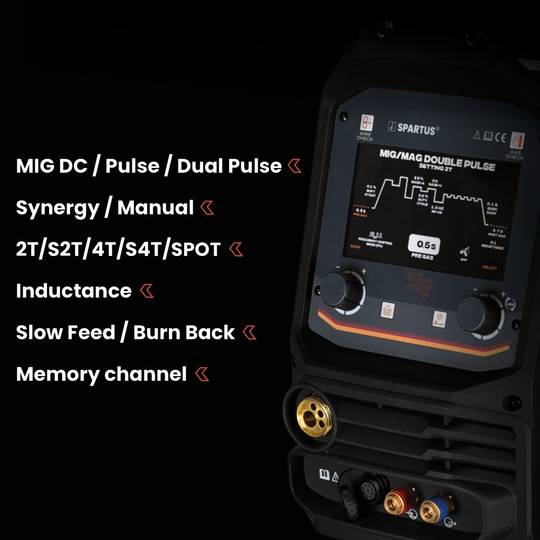 Suvirinimo aparatas Spartus XPro MIG 500 DUAL PULSE, 500A, 400V, komplekte aušintuvas, vielos padavimo įrenginys ir vežimėlis