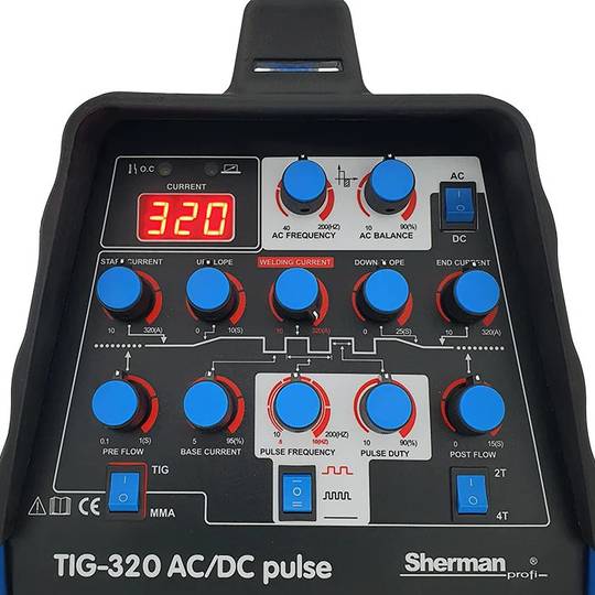 Sherman TIG 320 AC/DC Pulse suvirinimo komplektas, 320A, 400V, su WRC 300B aušintuvu ir vežimėliu