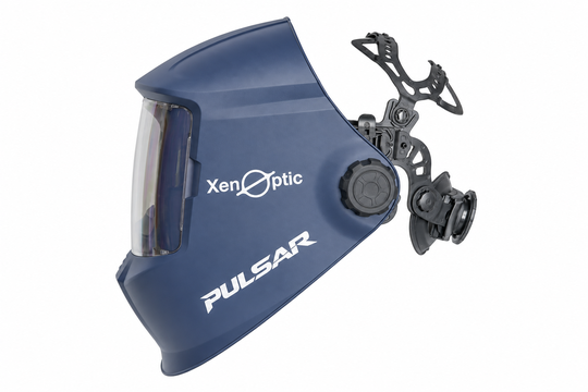 Suvirinimo skydelis su True Color XENOPTIC PULSAR, komplektacija Ironworker su adapteriu statybiniam šalmui