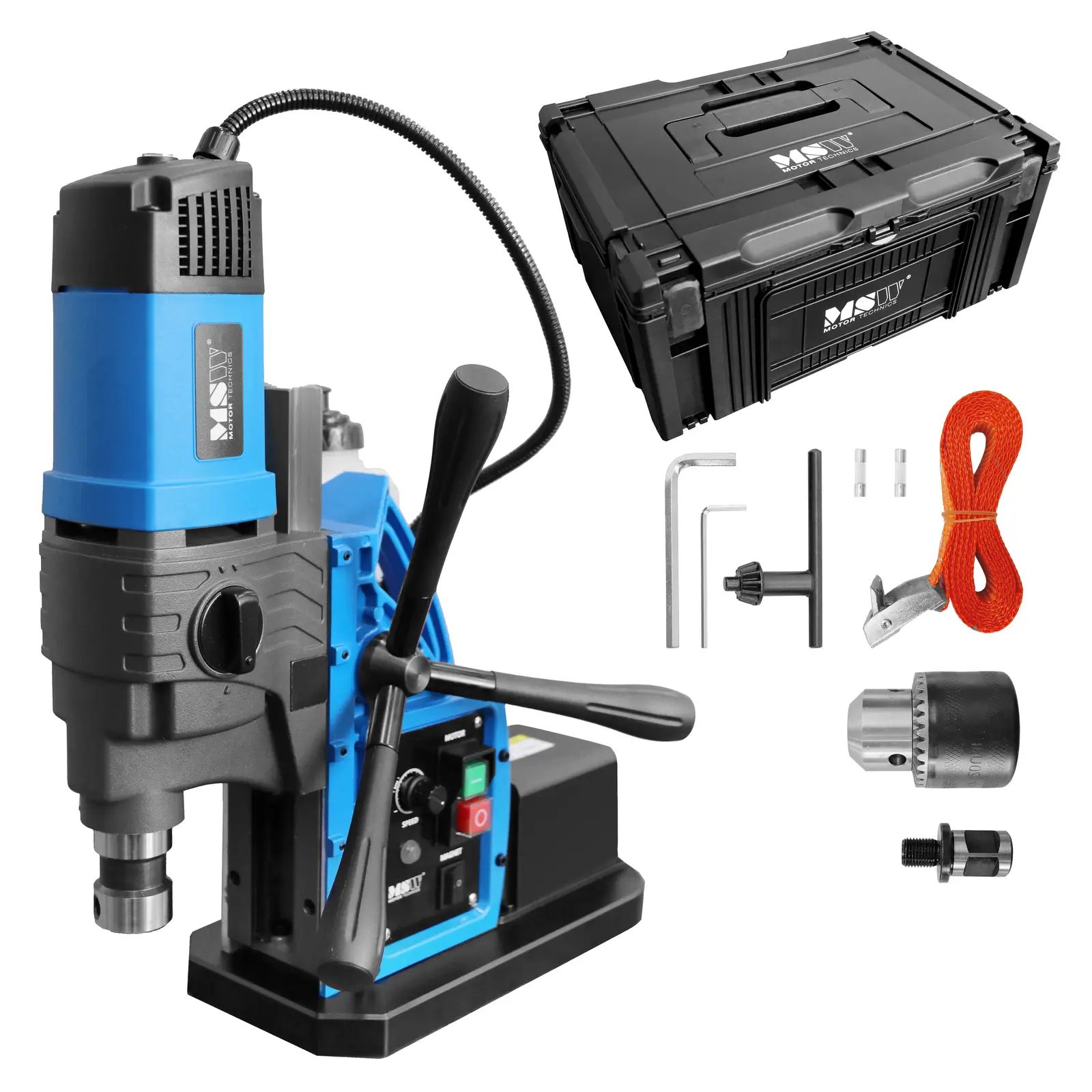 MSW-NNO-20V2 magnetinis gręžtuvas, 1650W, 560 aps./min., maksimalus gręžimo skersmuo 50 mm