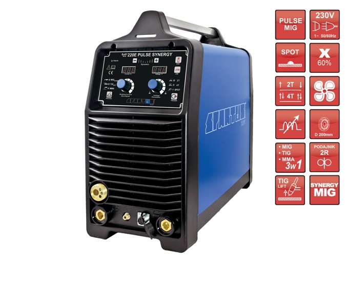 Suvirinimo aparatas SPARTUS® EasyMIG 220E Pulse Synergy, 200A, 230V