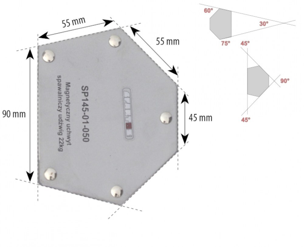 Spartus suvirinimo magnetas, apkrova 22kg
