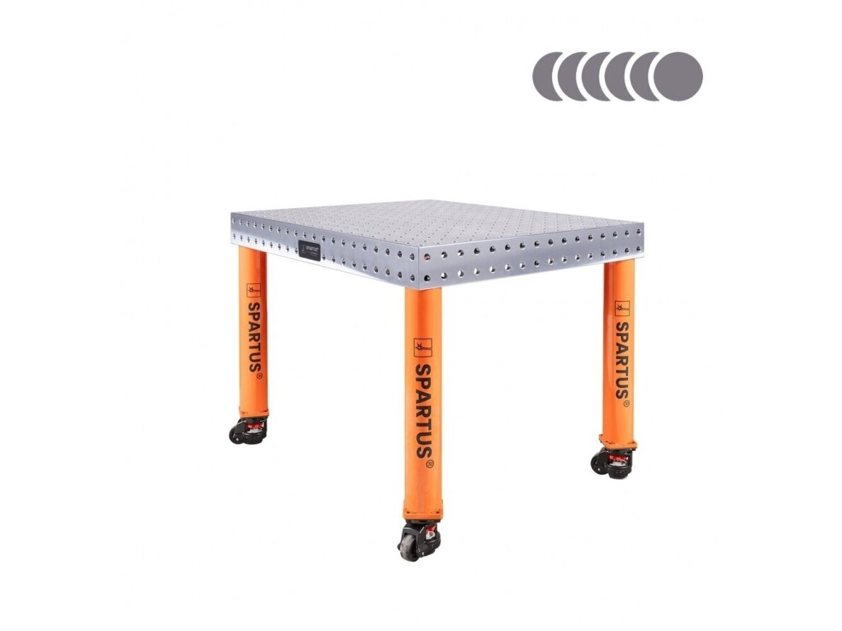 Suvirinimo stalas Spartus Hermes 3D, Ø16, 1000x800x100mm, 4 kojos su ratukais