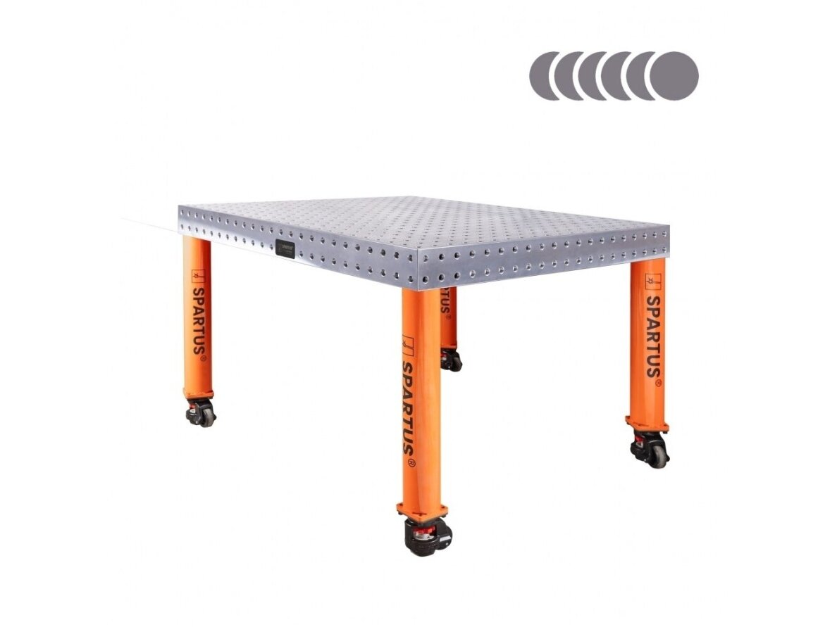 Suvirinimo stalas Spartus Hermes 3D, Ø16, 1200x1000x100mm, 4 kojos su ratukais
