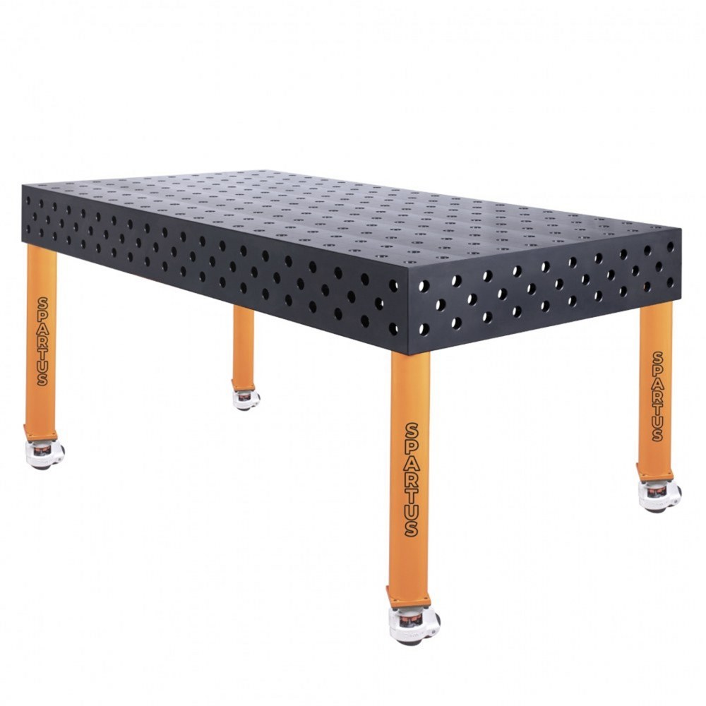 Suvirinimo stalas Spartus MAXIMUS 3D, 2000 x 1000 x 200 mm, 4 kojos su ratukais