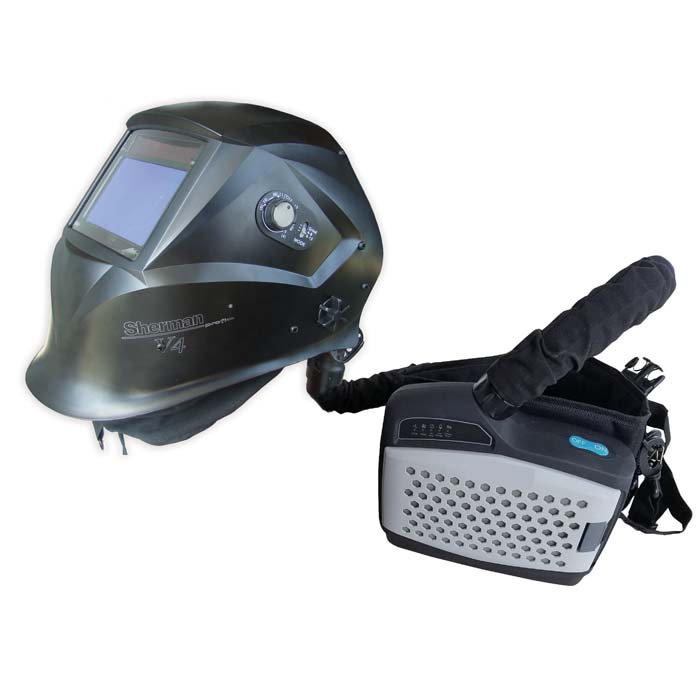 Suvirinimo skydelis Sherman-profi V4 su filtru ir PAPR ventiliacijos sistema