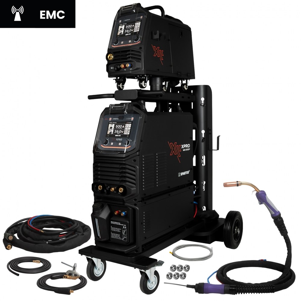 Suvirinimo aparatas Spartus XPro MIG 500 DUAL PULSE, 500A, 400V, komplekte aušintuvas, vielos padavimo įrenginys ir vežimėlis